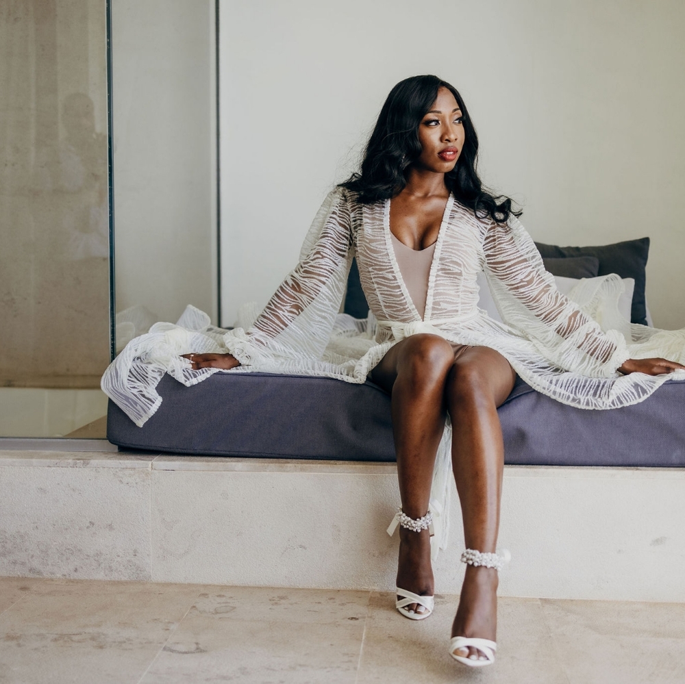 Custom Bridal wedding robe - Picture 4 of 6